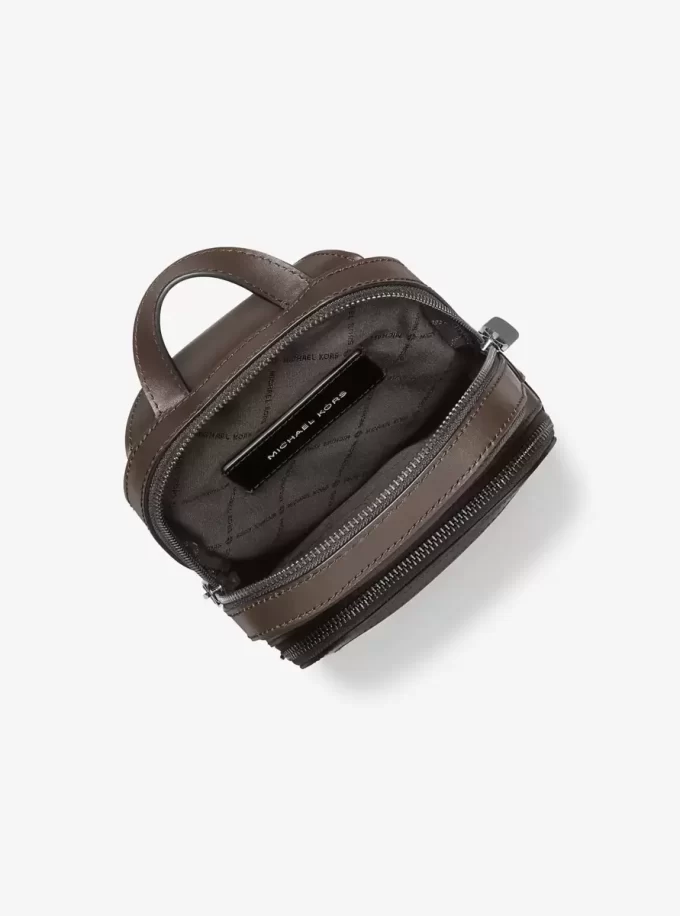 Edison Scratch-Resistant Crossgrain Leather Sling Pack