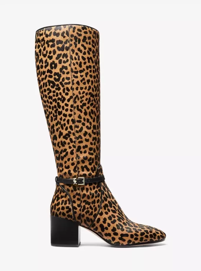 Ella Leopard Print Calf Hair Block Heel Boot Ella Leopard Print Calf Hair Block Heel Boot