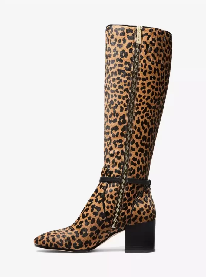 Ella Leopard Print Calf Hair Block Heel Boot Ella Leopard Print Calf Hair Block Heel Boot