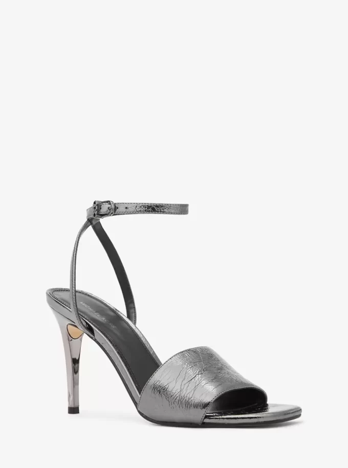 Elyse Crackled Metallic Leather Sandal