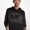 Embellished Logo Velour Hoodie