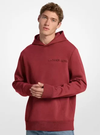 Embossed Logo Cotton Blend Hoodie