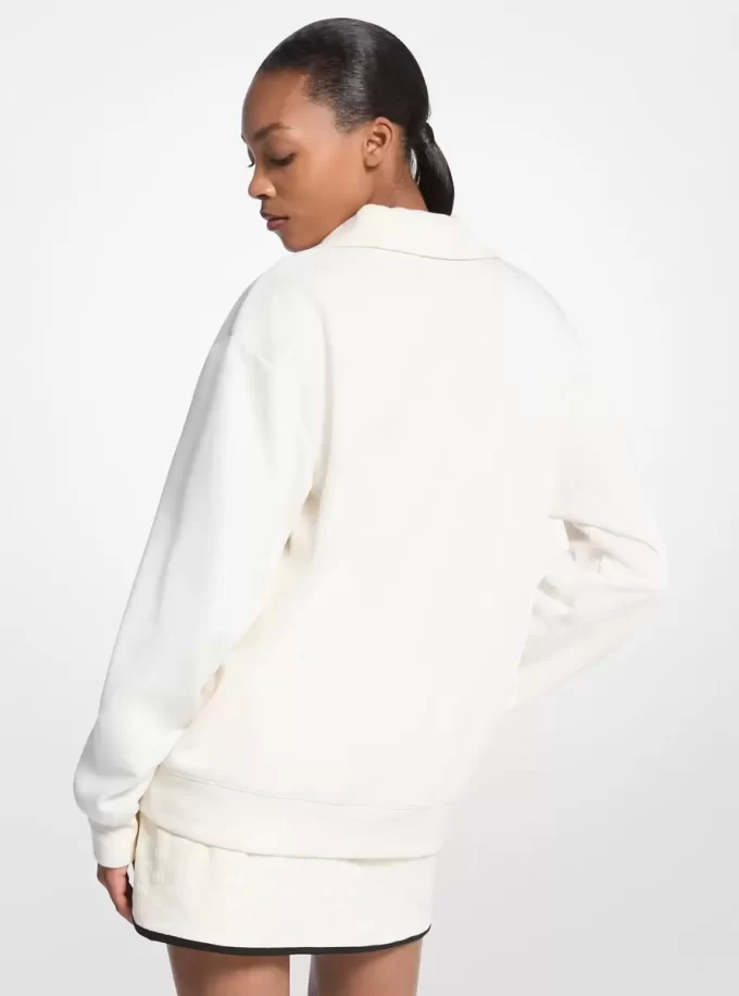 Embroidered Logo Cotton Blend Sweater