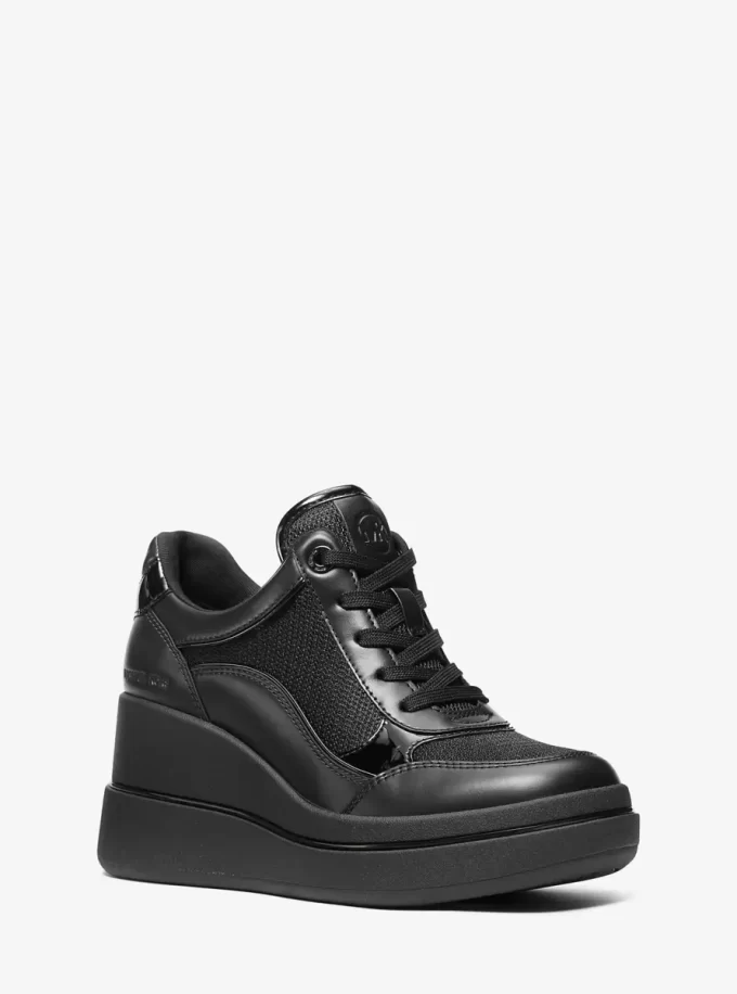 Emmy Leather and Mesh Wedge Trainer Emmy Leather and Mesh Wedge Trainer