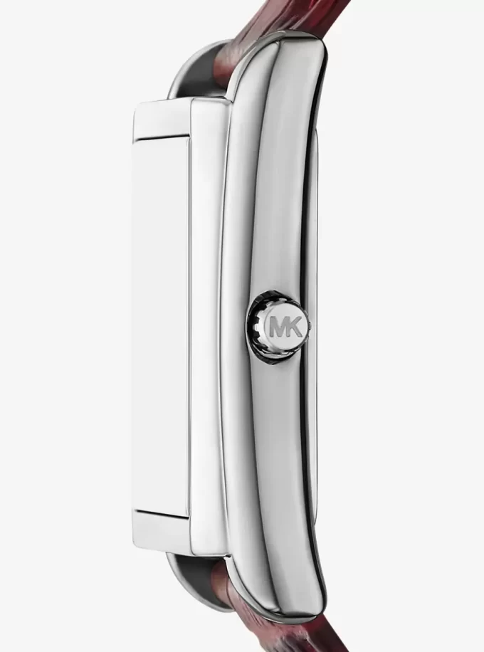 Essex Silver-Tone and Crocodile Embossed Leather Watch Essex Silver-Tone and Crocodile Embossed Leather Watch