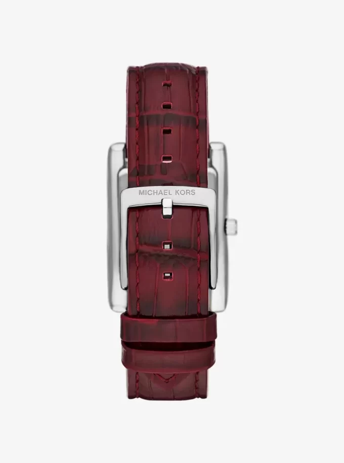 Essex Silver-Tone and Crocodile Embossed Leather Watch Essex Silver-Tone and Crocodile Embossed Leather Watch