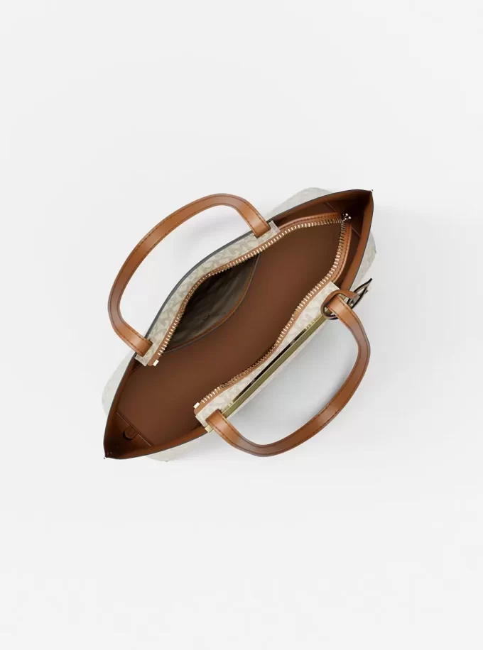 Tanner Large Printed Signature Logo Reversible Packable Tote Bag