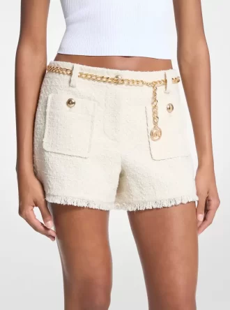 Eyelash Tweed Mini Shorts