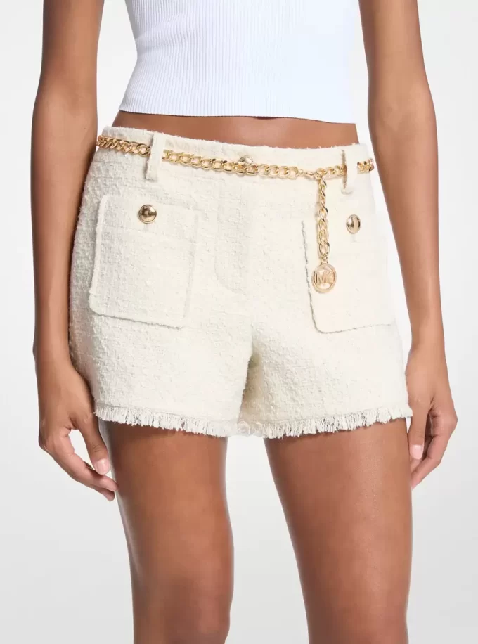 Eyelash Tweed Mini Shorts