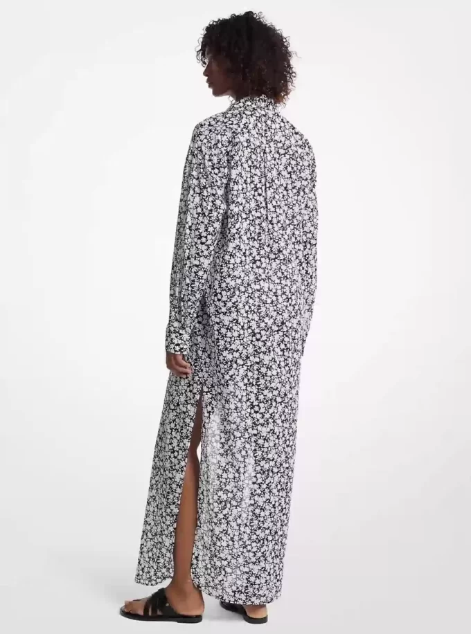 Floral Print Cotton Lawn Shirtdress