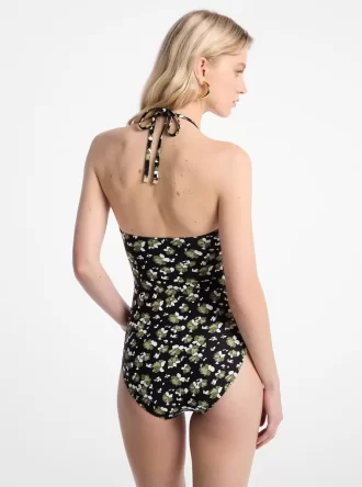 Floral Print Stretch Nylon Swimsuit