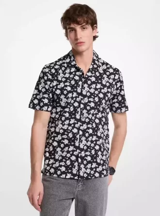 Floral Stretch Cotton Camp Shirt