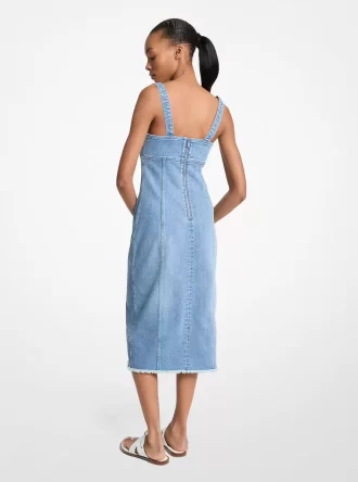 Frayed Denim Midi Dress