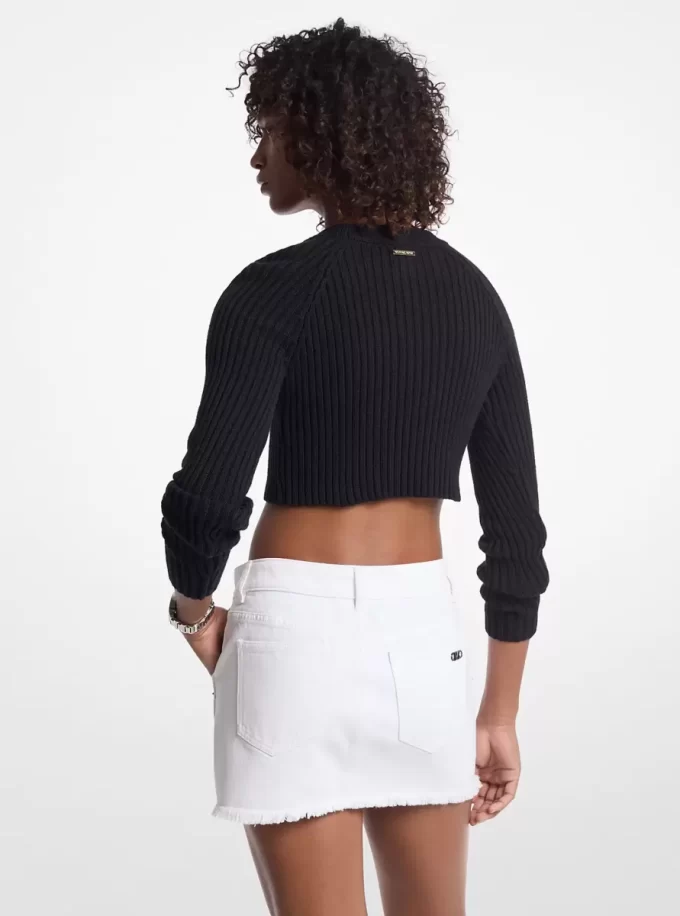 Frayed Denim Mini Skirt