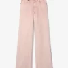 Garment-Dyed Wide Leg Jean