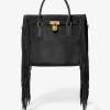 Hamilton Moderne Large Fringed Suede Satchel