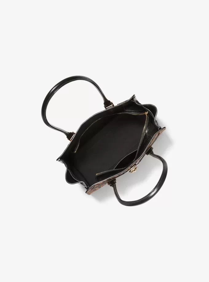 Hamilton Moderne Small Leopard Print Calf Hair Satchel