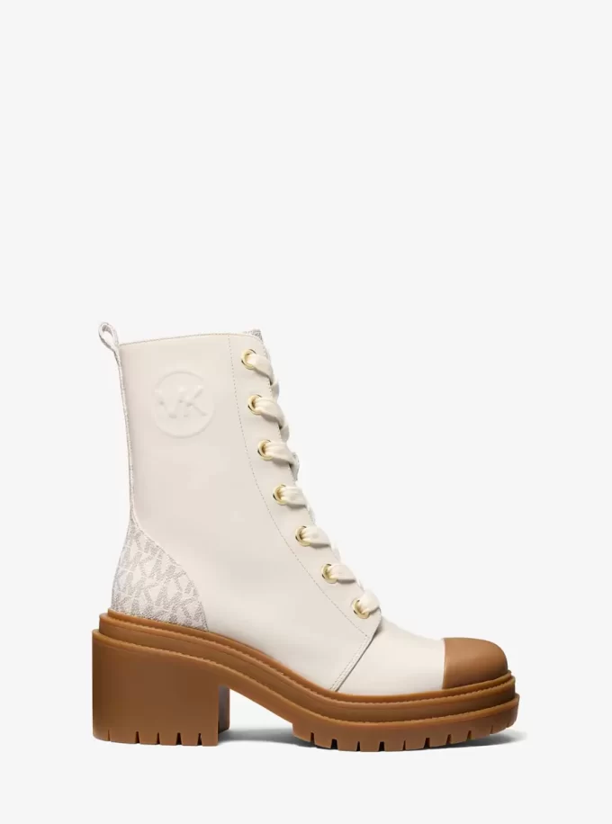 Hanley Leather and Signature Logo Trim Boot Hanley Leather and Signature Logo Trim Boot