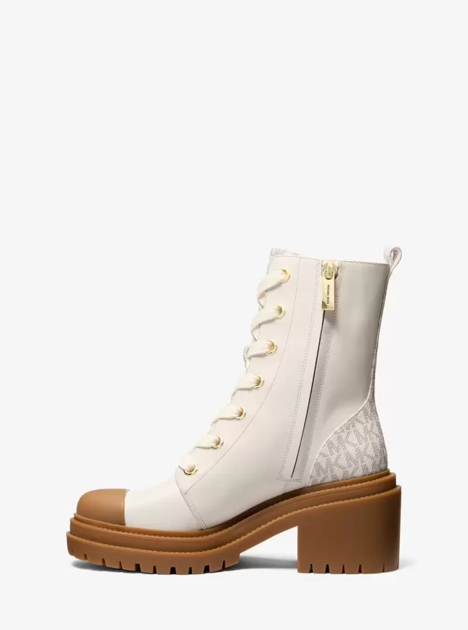 Hanley Leather and Signature Logo Trim Boot Hanley Leather and Signature Logo Trim Boot