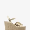 Hannah Metallic Nylon Blend Wedge Sandal