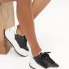 Hayes Two-Tone Leather Platform Sneaker