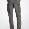 Houndstooth Cotton Zip Cargo Pants