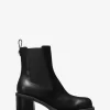 Houston Leather Block Heel Ankle Boot Houston Leather Block Heel Ankle Boot