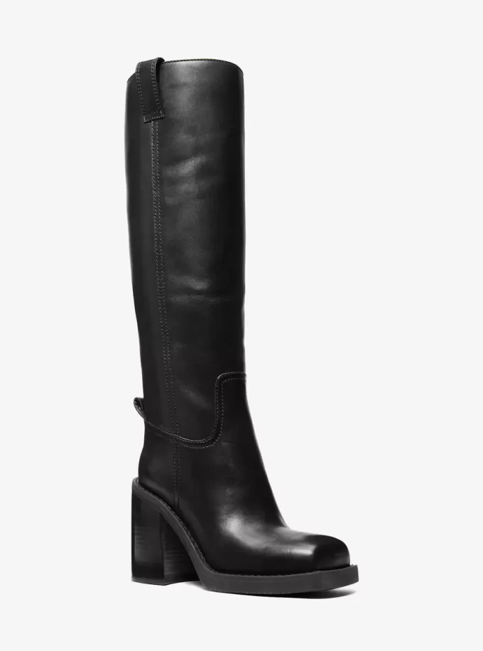 Houston Leather Block Heel Boot Houston Leather Block Heel Boot