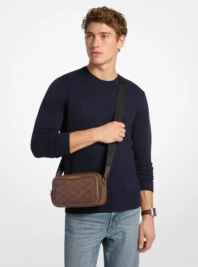 Hudson Logo Embossed Burnished Leather Crossbody Bag Hudson Logo Embossed Burnished Leather Crossbody Bag