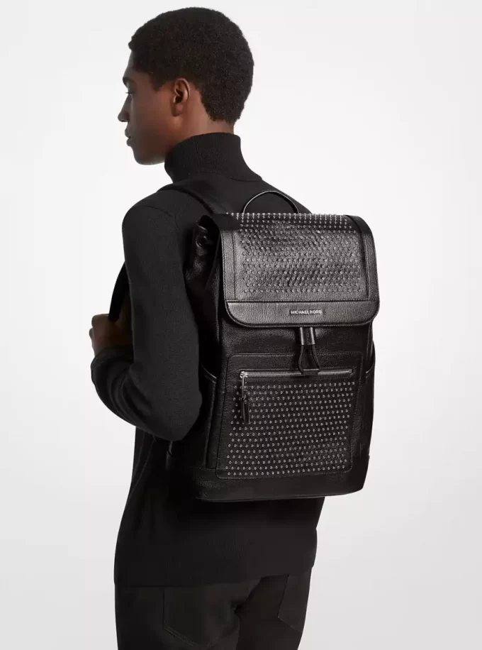 Hudson Medium Grommeted Leather Backpack