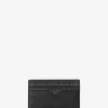 Hudson Pebbled Leather and Signature Logo Money Clip Card Case