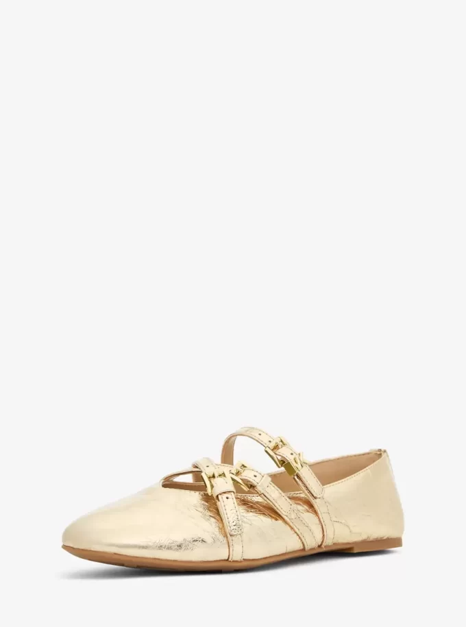 Indy Flex Crackled Metallic Leather Ballet Flat Indy Flex Crackled Metallic Leather Ballet Flat