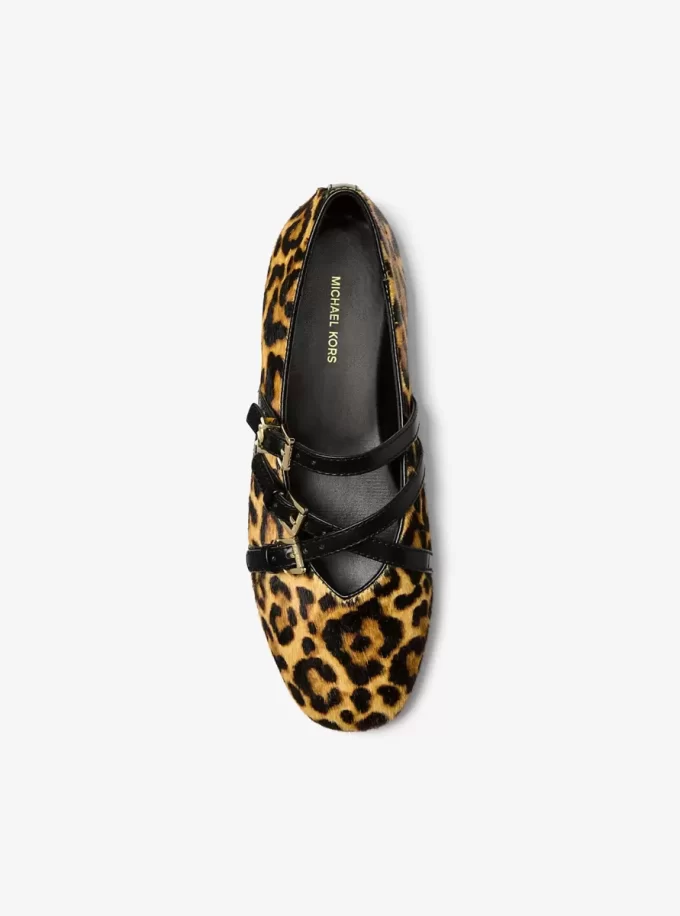 Indy Flex Leopard Print Calf Hair Ballet Flat