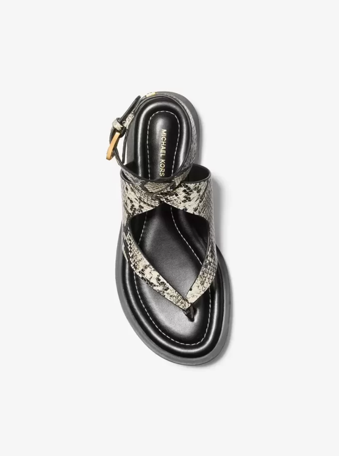 Irene Snake Embossed Leather Wrap Sandal Irene Snake Embossed Leather Wrap Sandal