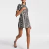 Snake Embossed Leather Mini Dress Snake Embossed Leather Mini Dress
