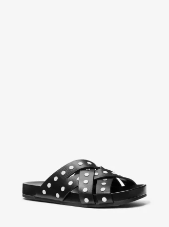 Irene Studded Leather Flat Sandal