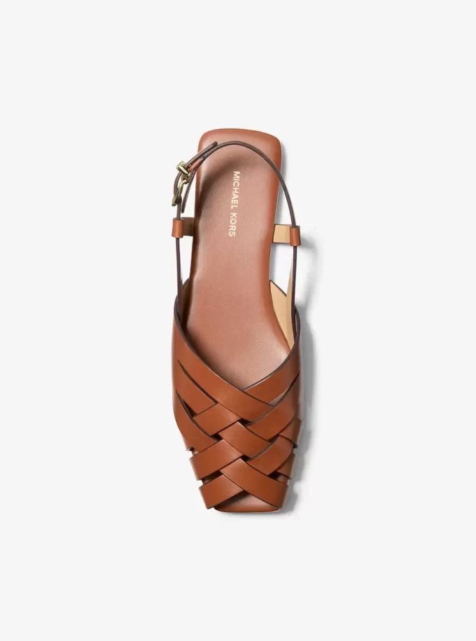 Irene Woven Leather Slingback Sandal