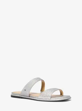 Jaida Glitter Embellished Leather Sandal