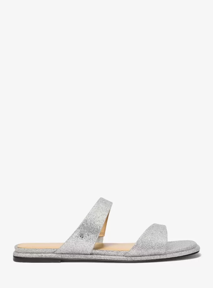 Jaida Glitter Embellished Leather Sandal