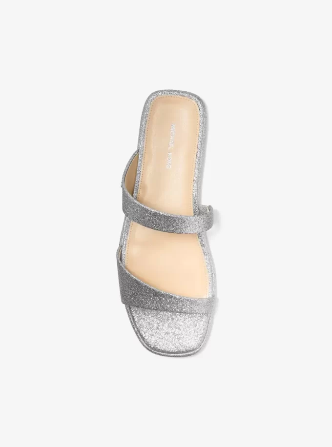 Jaida Glitter Embellished Leather Sandal