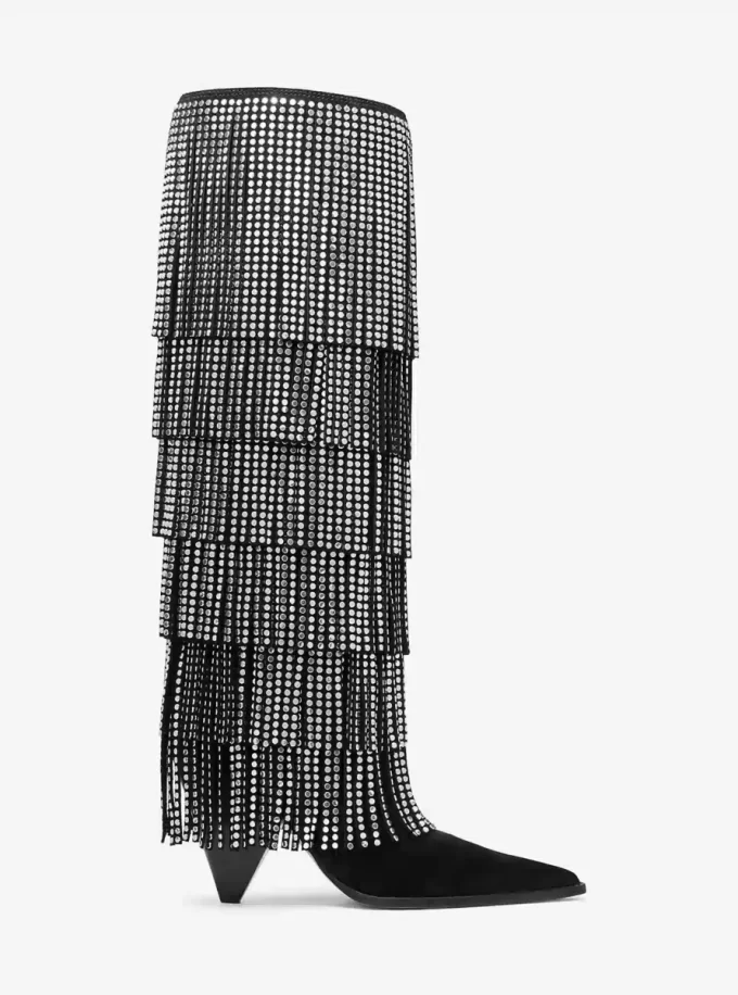 Jayla Embellished Leather Fringed Boot Jayla Embellished Leather Fringed Boot
