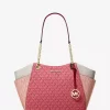 Jet Set Large Color-Block Signature Logo Tote Bag