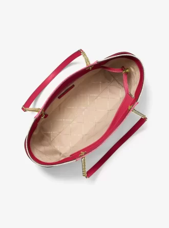 Jet Set Large Color-Block Signature Logo Tote Bag