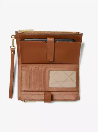 Jet Set Large Leather Smartphone Wristlet Wallet