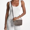 Jet Set Large Metallic Signature Logo Crossbody Bag