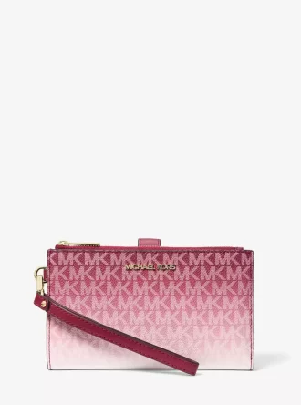 Jet Set Large Ombré Signature Logo Wristlet