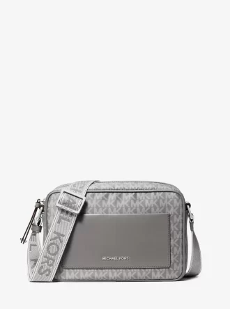 Jet Set Large Printed Signature Logo Crossbody Bag