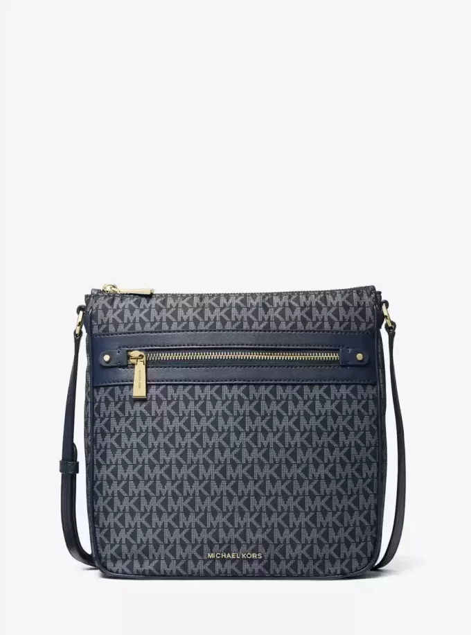 Jet Set Large Signature Logo Print Woven Crossbody Bag Jet Set Large Signature Logo Print Woven Crossbody Bag