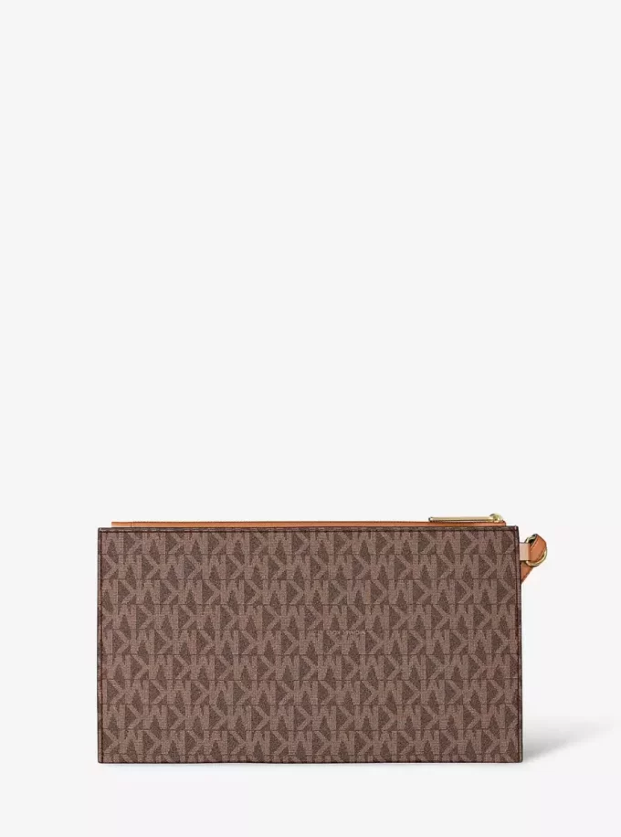 Jet Set Large Signature Logo Wristlet