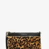 Jet Set Medium Leopard Print Calf Hair and Leather Wristlet